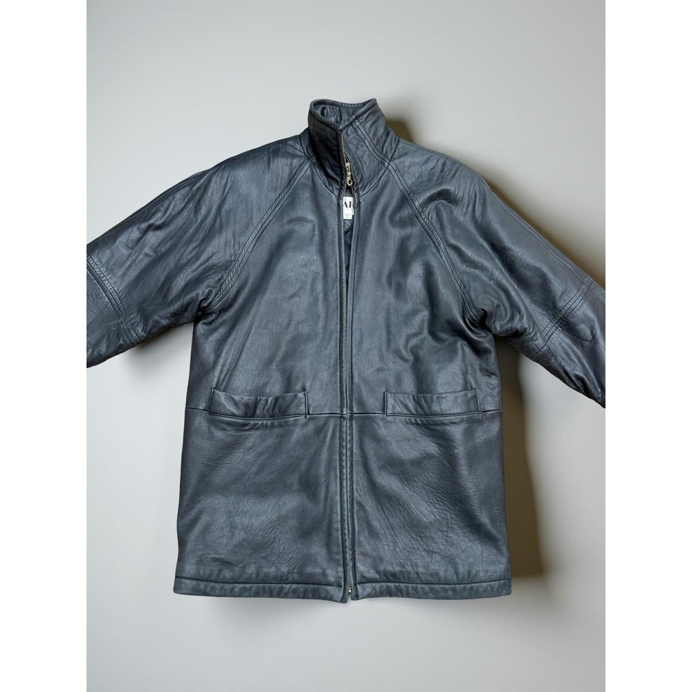 Marc New York Leather Jacket Black Quilted‎ Lined Zip Coat Women Small
